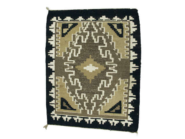 Appraisal: Navajo Two Gray Hills hand woven textile x shows some