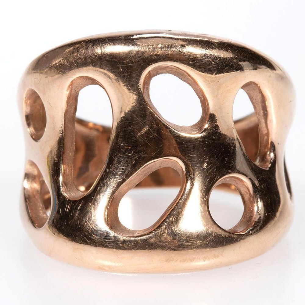 Appraisal: k rose gold ring Italy of abstract design weighing grams