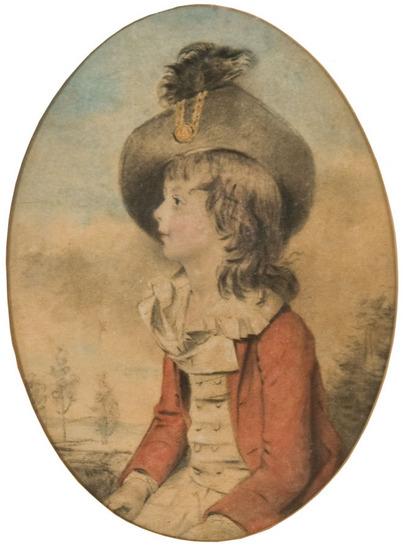 Appraisal: John Downman - Portrait of Monk Lewis as a boy