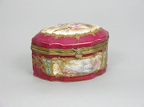 Appraisal: Roche Ground Sevres Box Painted by Poitevin ca th Century