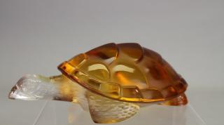 Appraisal: Lalique Amber Glass Turtle Lalique Amber Glass Turtle Size x