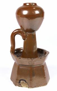 Appraisal: Ding-type persimmon glazed ceramic lamp with a jar on a