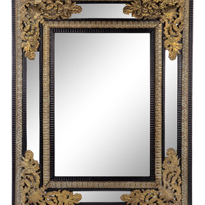 Appraisal: A Dutch Baroque Style Repouss d Brass-Mounted Rectangular Mirror TH