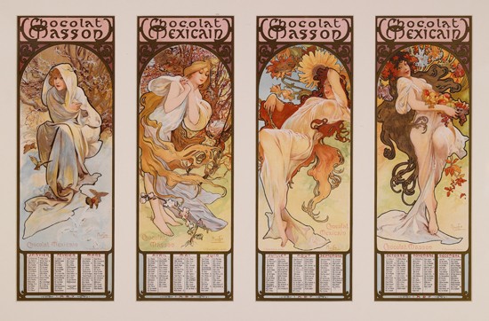 Appraisal: ALPHONSE MUCHA - CHOCOLAT MASSON CHOCOLAT MEXICAIN FOUR SEASONS x