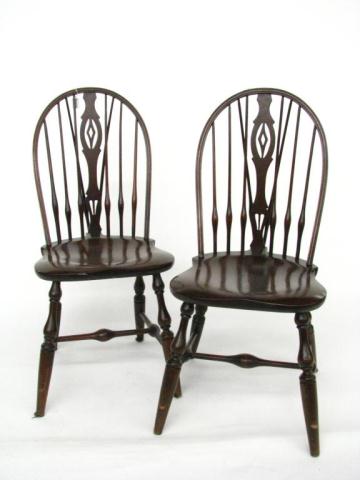 Appraisal: Set of Four Vintage Fiddle Back Windsor Chairs sold by