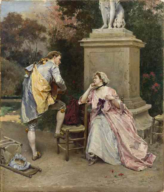 Appraisal: Raimundo de Madrazo y Garretta Spanish - The Serenade oil