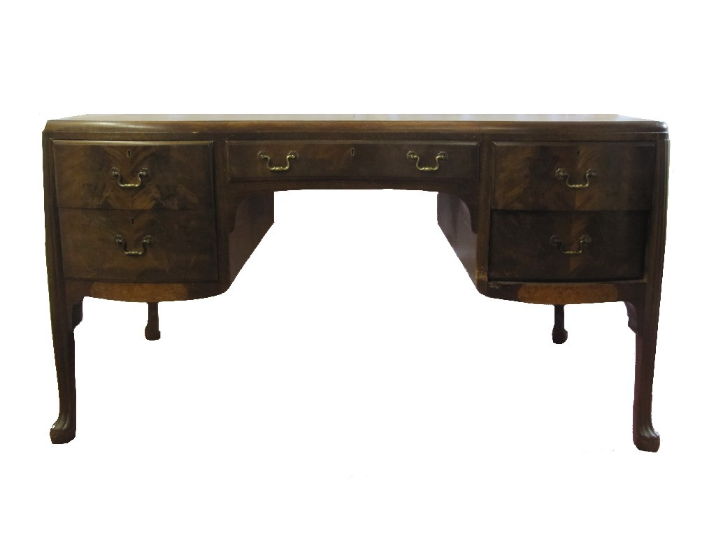 Appraisal: A late th century mahogany kneehole desk by Whytoch and