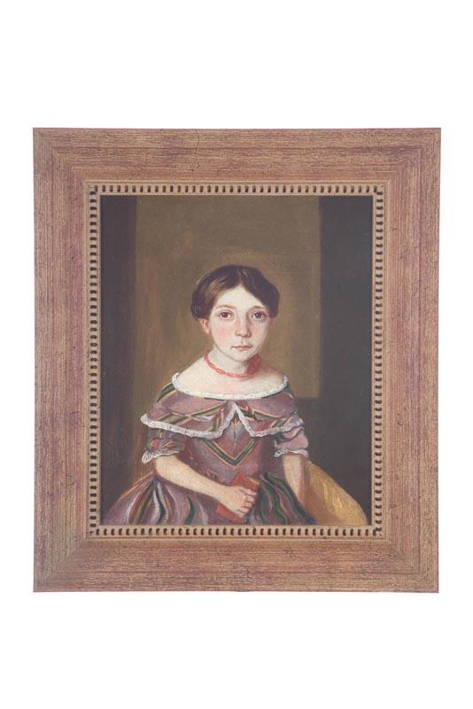 Appraisal: PORTRAIT OF A GIRL AMERICAN MID TH CENTURY Oil on