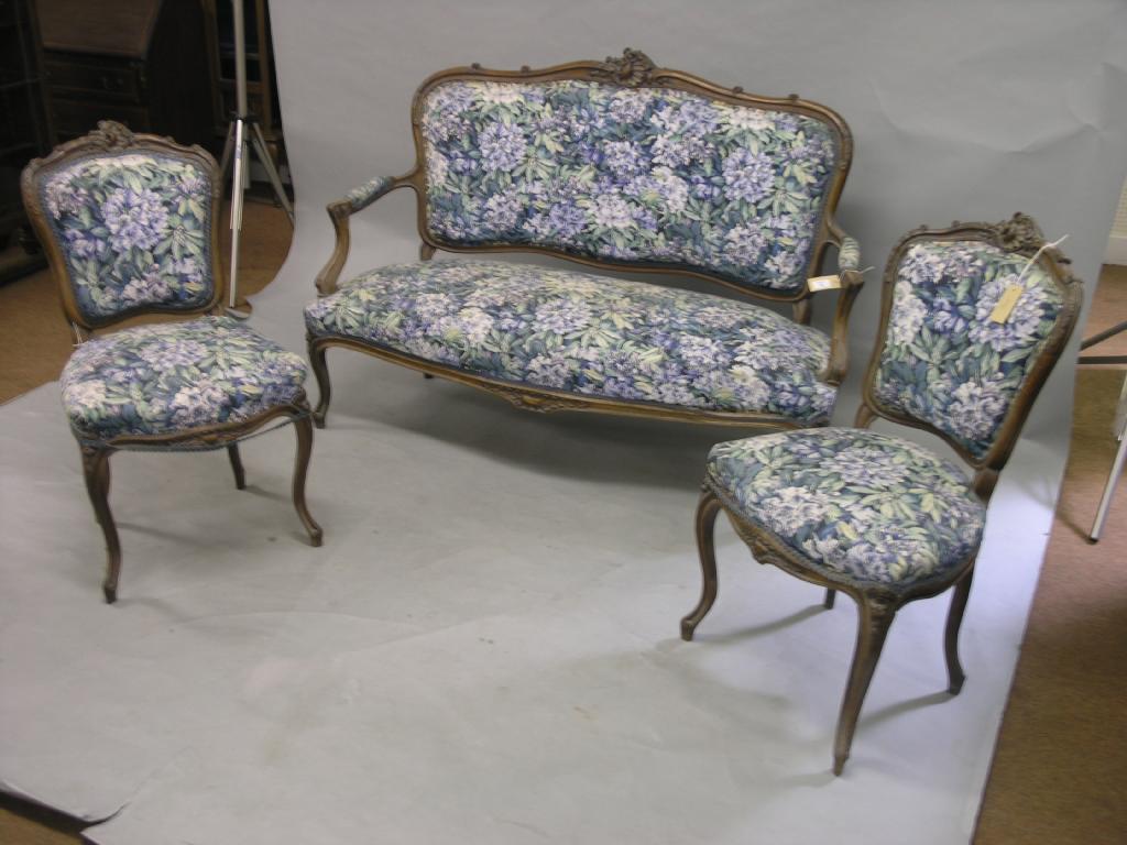 Appraisal: A late th century French Louis XV style walnut salon