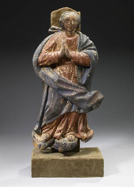 Appraisal: A Continental Baroque carved figure of the Virgin th th