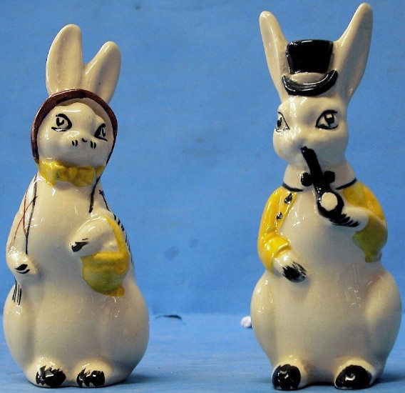 Appraisal: Wade s Mr Mrs Rabbit Salt and Pepper Figures