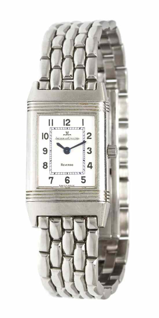 Appraisal: A Stainless Steel Reverso Wristwatch Jaeger LeCoultre x mm case