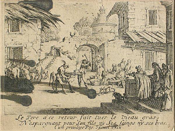 Appraisal: Jacques Callot French - Five Plates from L'enfant Prodigue L