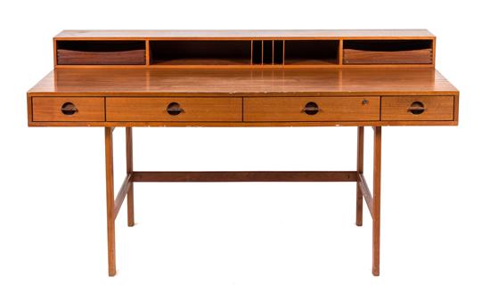 Appraisal: Sale Lot A Teak Flip-Top Partner's Desk Peter Lovig Nielsen