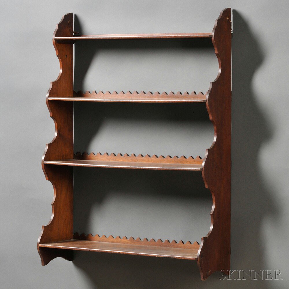 Appraisal: Mahogany Four-tier Wall Shelf America th century the shelves graduating