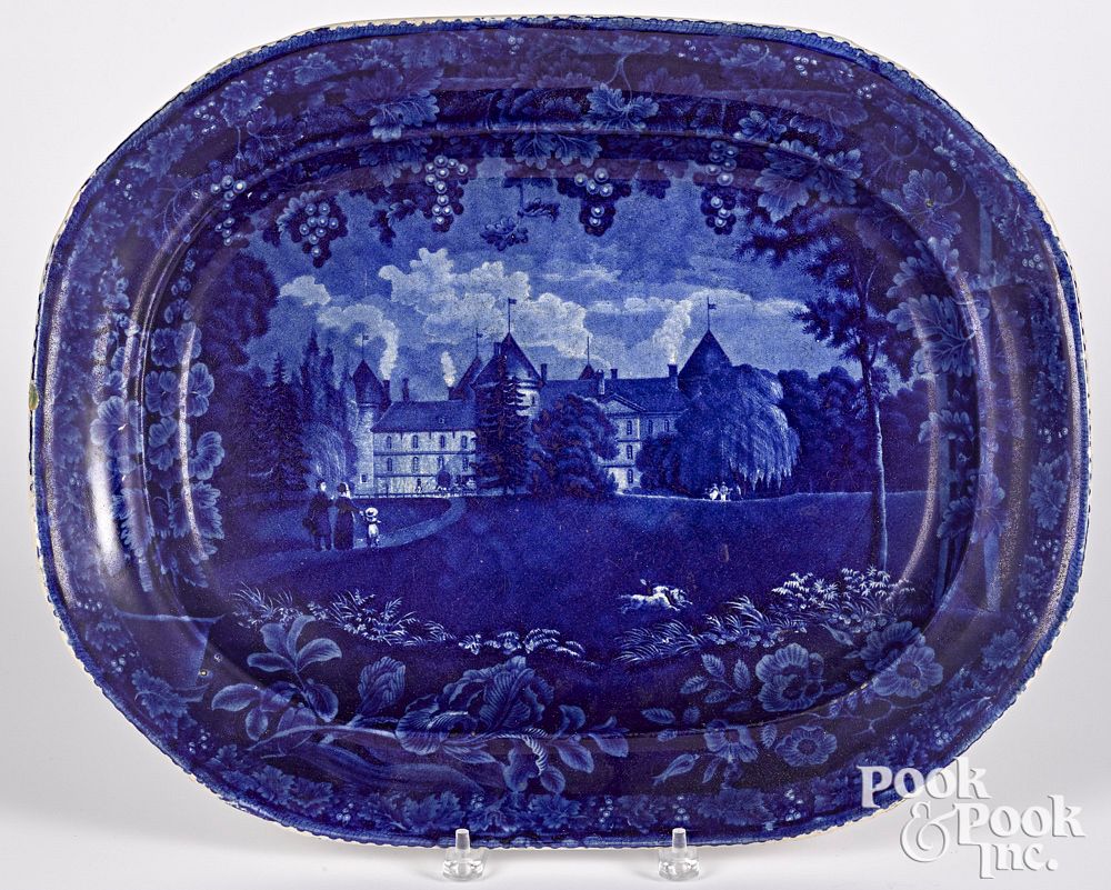 Appraisal: Historical Blue Staffordshire platter Historical Blue Staffordshire platter depicting Southwest