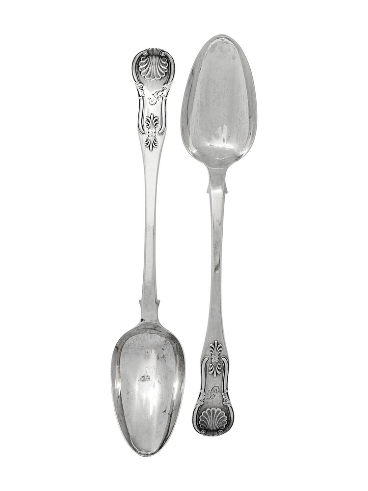 Appraisal: A Pair of Scottish William IV Silver Serving Spoons A