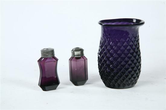 Appraisal: AMETHYST CHRISTMAS LIGHT AND PUNGENT BOTTLES American st half- th