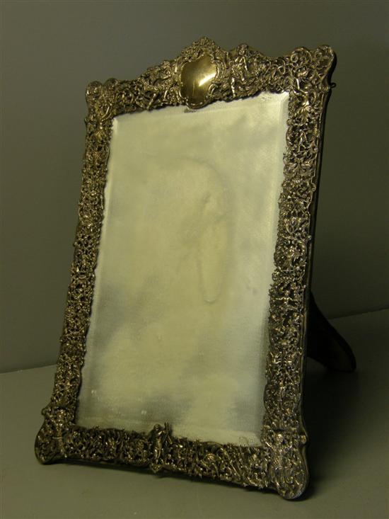 Appraisal: Victorian silver easel mirror by William Comyns the mirror with