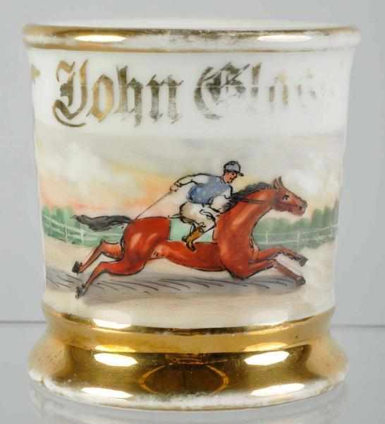 Appraisal: Jockey Shaving Mug Description Shows nice image of jockey on