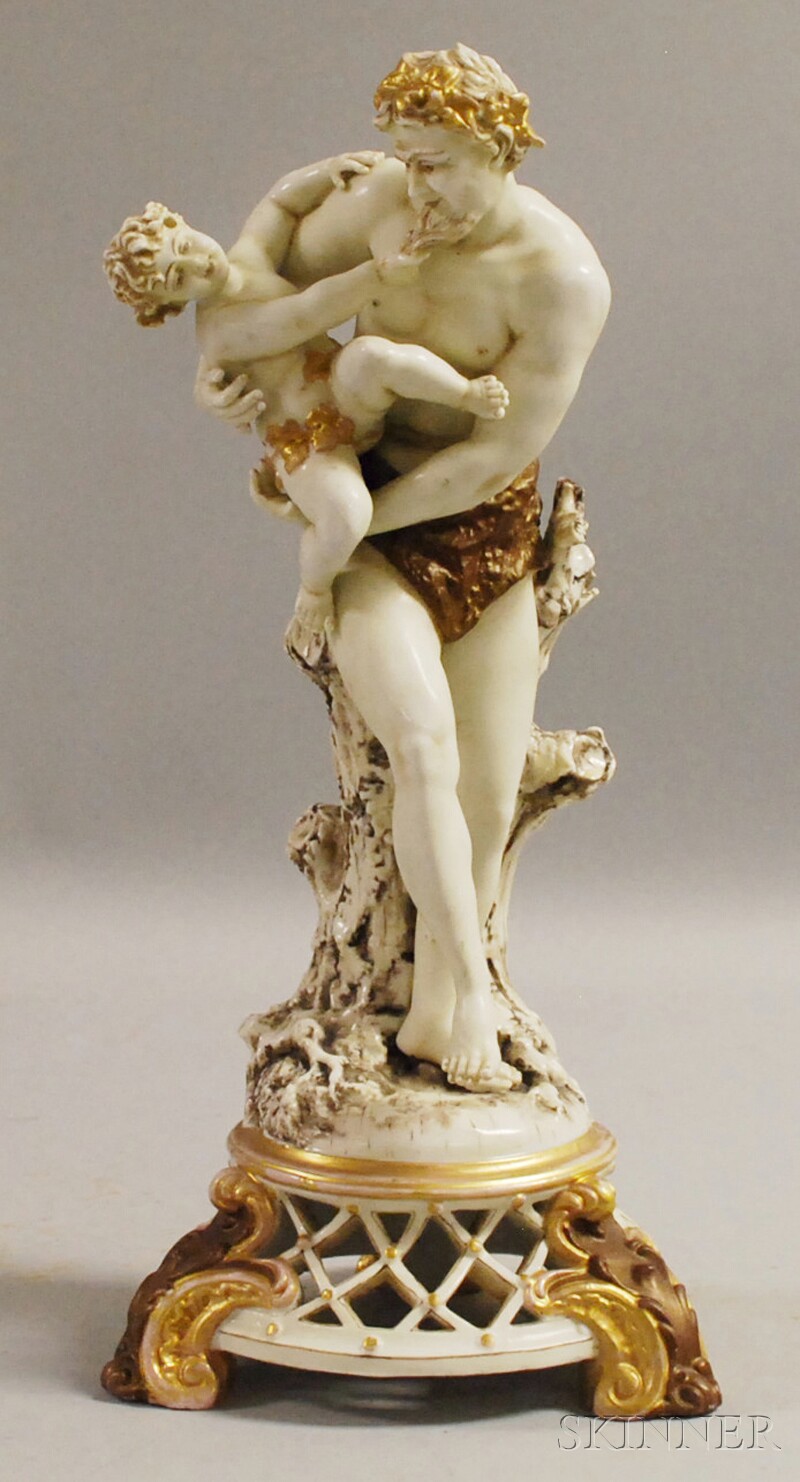 Appraisal: German Classical Porcelain Figure of a Man with Child ht