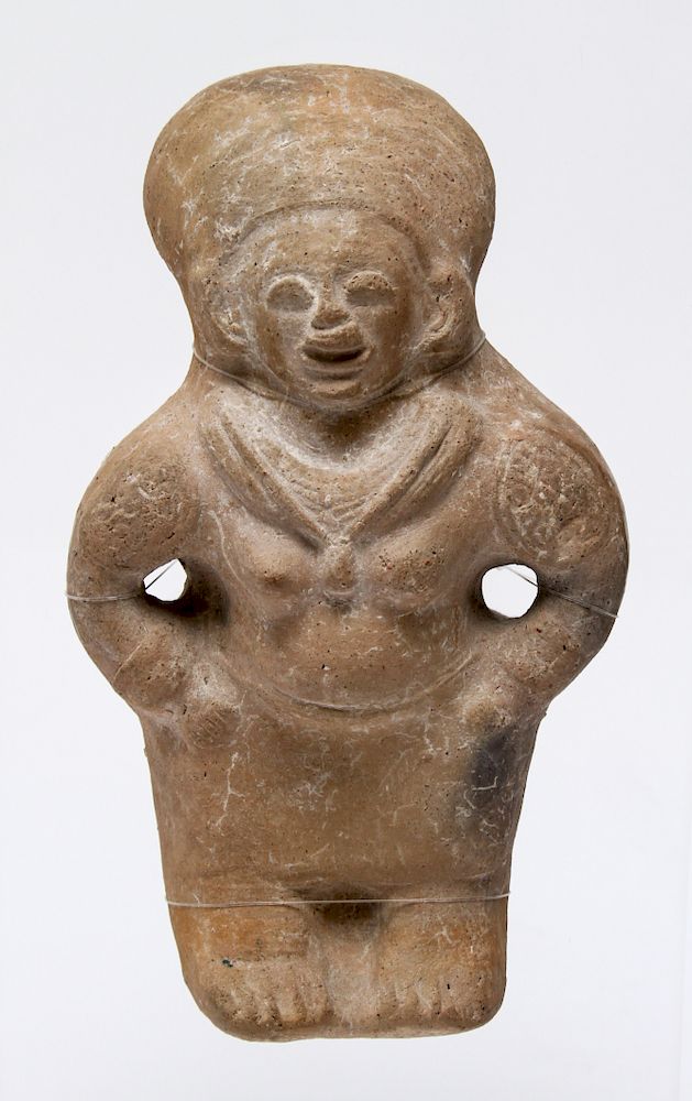 Appraisal: Pre-Columbian Pottery Colima Fertility Figure Pre-Columbian carved pottery standing Colima