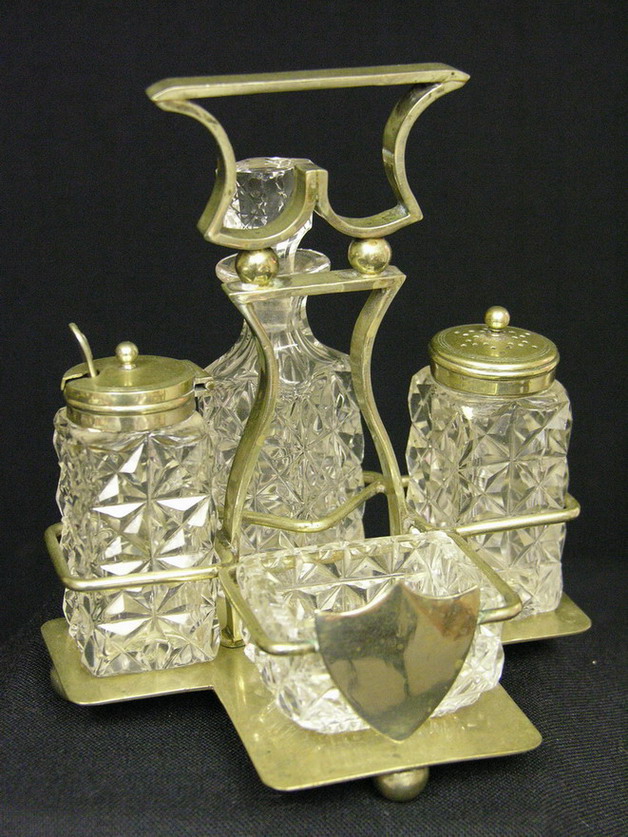 Appraisal: SMALL CONDIMENT SET Hallmarked on base