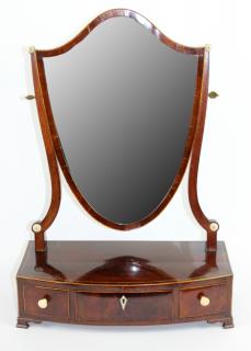 Appraisal: English Georgian shield form vanity mirror English Georgian shield form