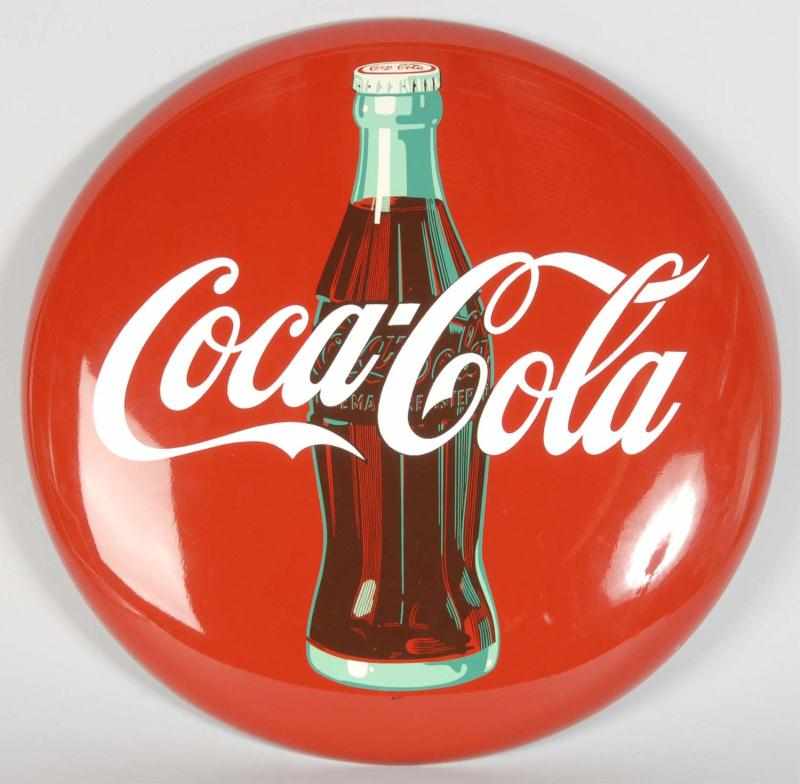 Appraisal: Tin Coca-Cola Button Sign Description Dated June with code date