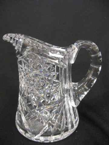 Appraisal: Cut Glass Juice Pitcher brilliant period starburst diamond cross-hatching ''