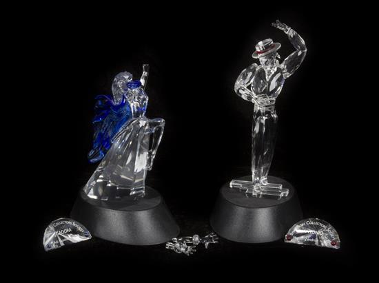 Appraisal: Sale Lot Two Swarovski Cut Glass Figures from the Magic