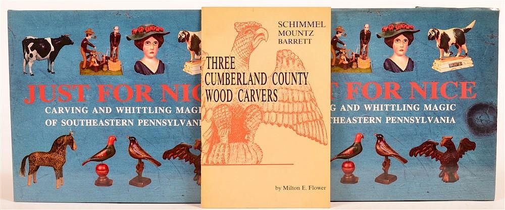 Appraisal: vols Books on Folk Art Carving Machmer Just For Nice