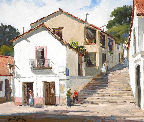 Appraisal: Paul Strisik American - A Street in Old Taxco signed