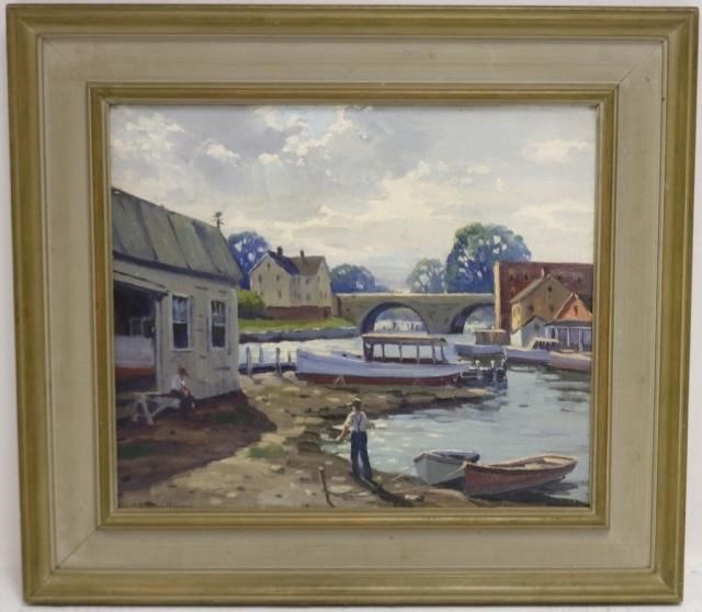 Appraisal: CHARLES GORDON HARRIS - RI OIL ONBOARD TITLED PAWTUXET BRIDGE