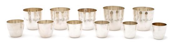 Appraisal: n Assembled Set of American Sterling Silver Graduated Cups some