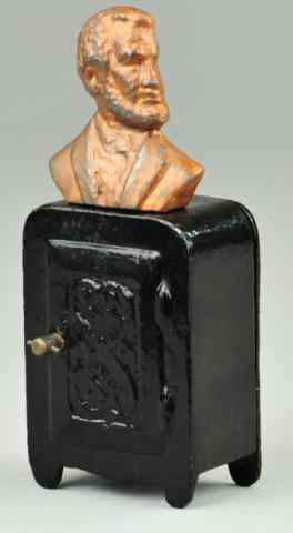 Appraisal: LINCOLN BUST SAFE STILL BANK J M Harper very rare