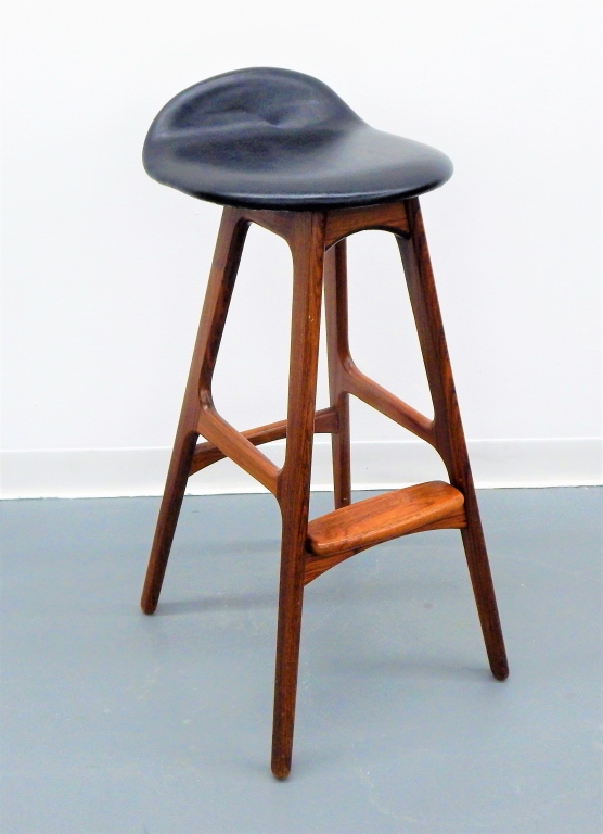 Appraisal: ERIK BUCH DANISH MODERN MODEL WALNUT STOOL Denmark - Finely