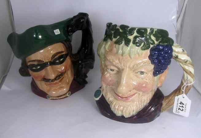 Appraisal: Royal Doulton Large Character Jugs Bacchus D and Dick Turpin