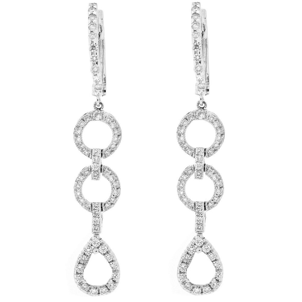 Appraisal: Diamond and K Earrings Carat TW Rose Cut and Round