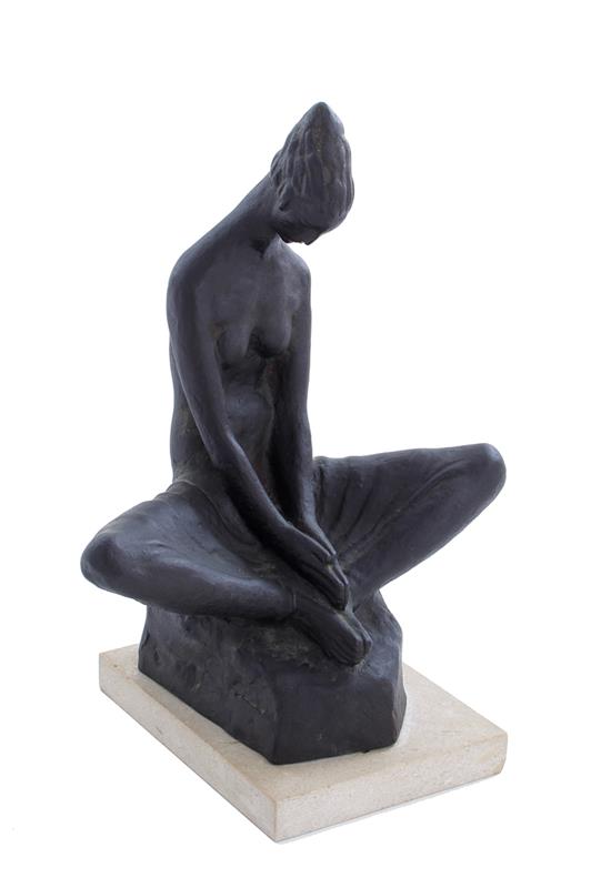 Appraisal: Ivan Mestrovic American - VESTAL VIRGIN bronze on stone base