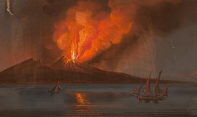 Appraisal: Neapolitan School late th Century Vesuvius Erupting gouache cm x