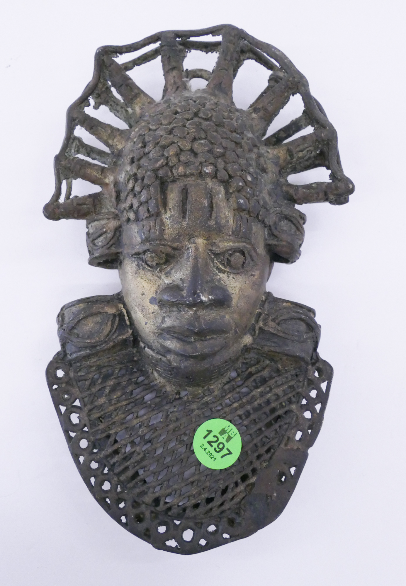 Appraisal: Old African Ashanti Bronze Maskette- ''