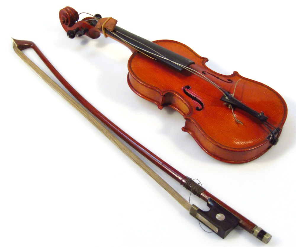 Appraisal: An early thC miniature or tradesman's piece violin in stained