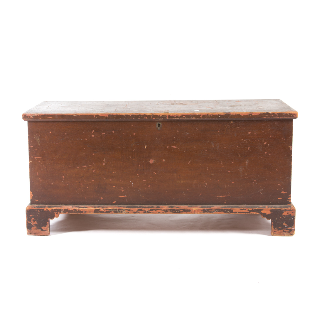 Appraisal: Chippendale style painted pine blanket chest on bracket feet in