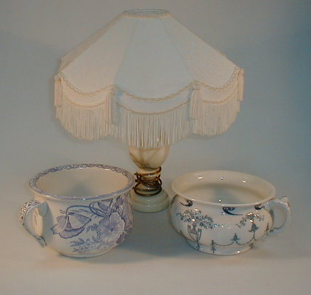 Appraisal: A poppy pattern transfer printed chamber pot another and a