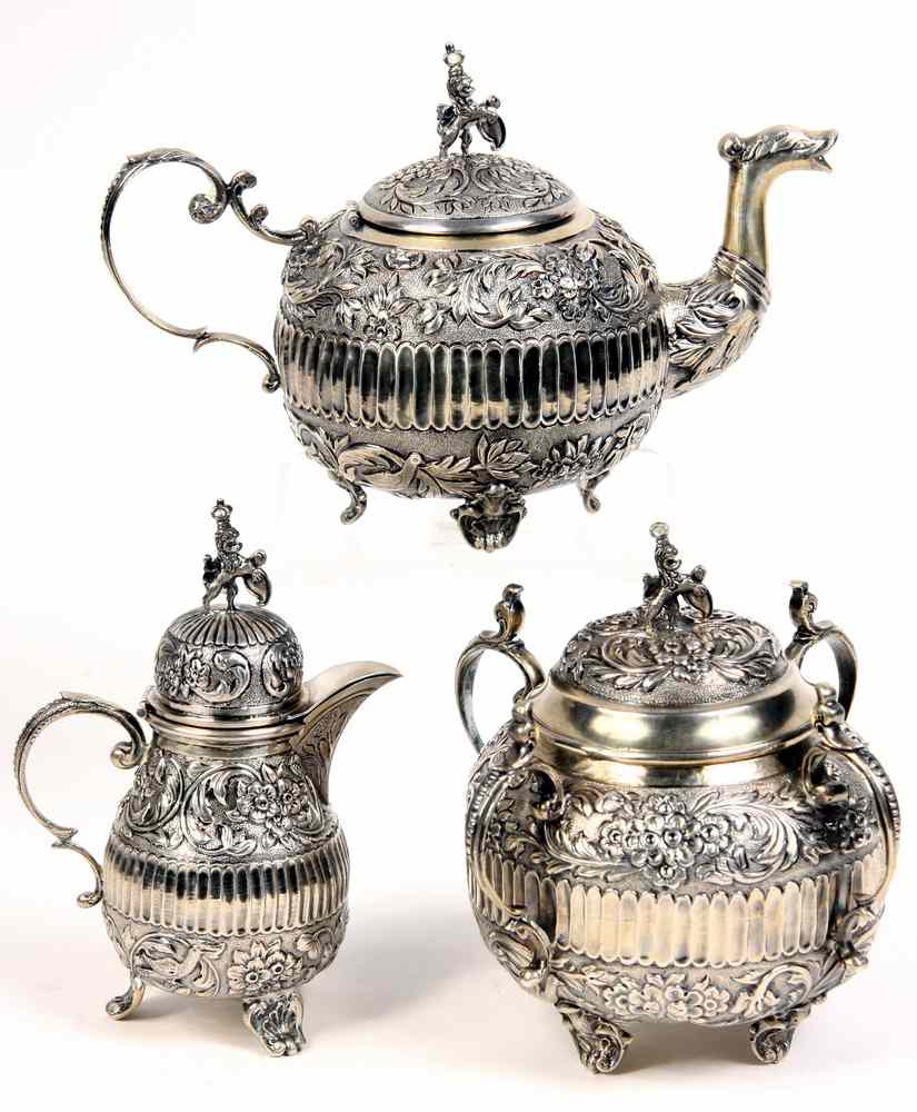 Appraisal: PC DUTCH SILVER TEA SET - Dutch Tea Set in