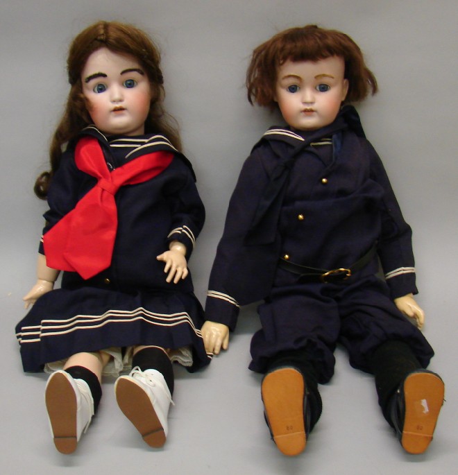 Appraisal: Pair of JDK dolls Sister - K Made in Germany