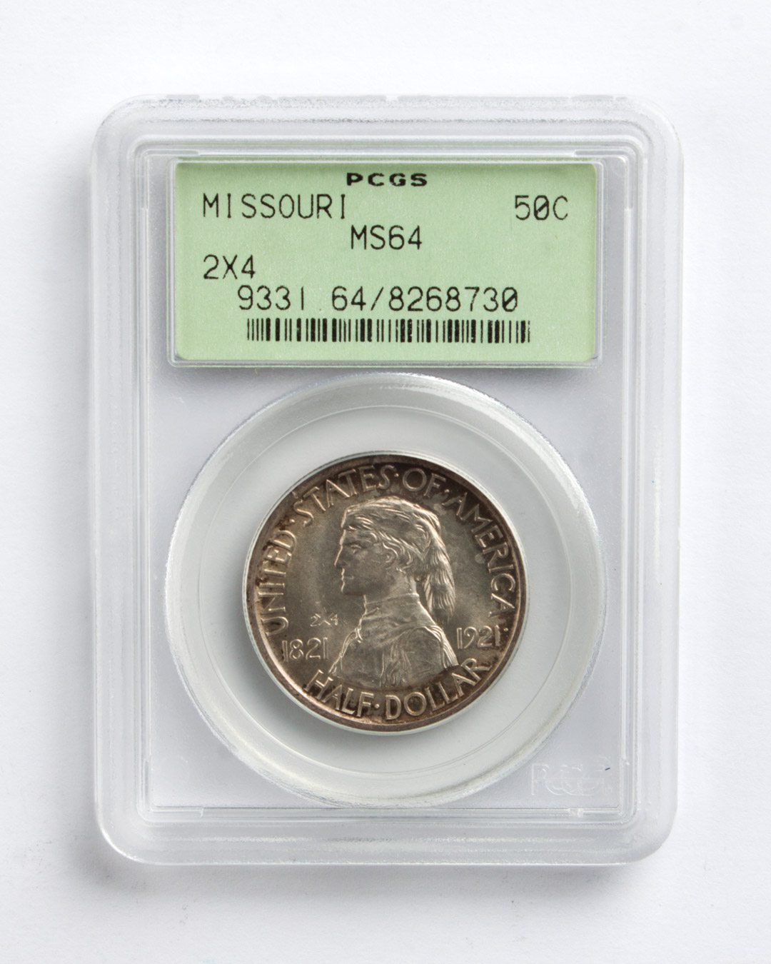 Appraisal: U S Missouri commemorative half dollar X variety MS- in