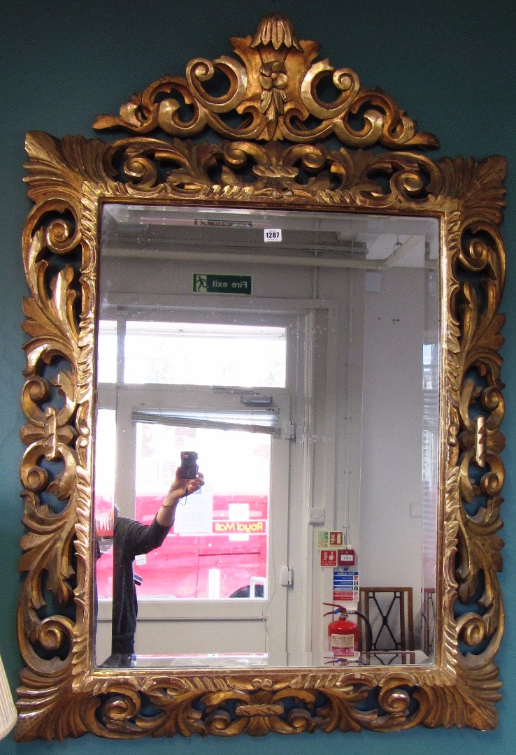 Appraisal: An early th century gilt framed Florentine rectangular wall mirror