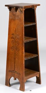 Appraisal: Stickley Magazine Stand Tree of Life Design Gustav Stickley magazine